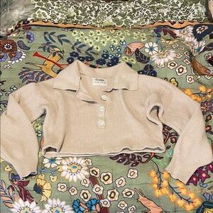 Beige Cropped Sweater for Women